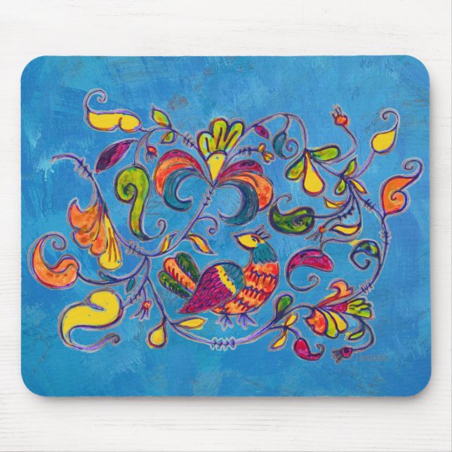 Alfombrilla De Ratón Ave del Norte de Rusia en azul (Frente)