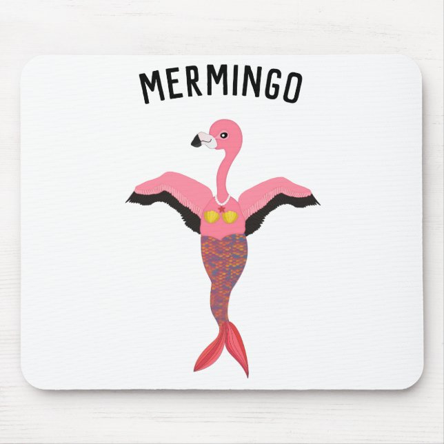 Alfombrilla De Ratón Ave mágico de la sirena rosa Flamingo divertida (Frente)