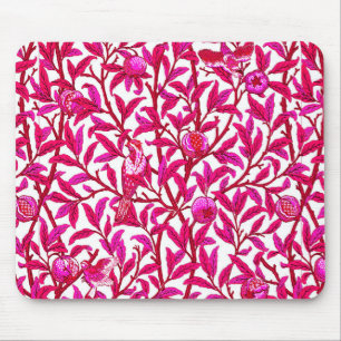 Alfombrilla De Ratón Ave y granada de Art Nouveau, rosa de Fuchsia