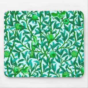 Alfombrilla De Ratón Ave y granada de Art Nouveau, turquesa y aqua
