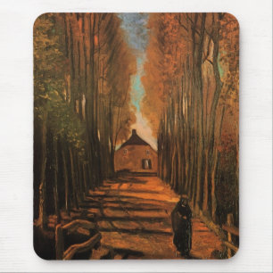 Alfombrilla De Ratón Avenida de Chopos en Otoño por Vincent van Gogh