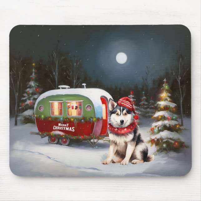 Alfombrilla De Ratón Aventura de Navidades de la Husky Caravana Siberia (Frente)