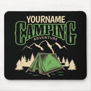 Alfombrilla De Ratón Aventura personalizada de camping en campamento fa