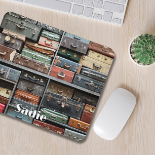 Alfombrilla De Ratón Aventuras de viaje, maletas de época