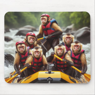 Alfombrilla De Ratón Aventurous Capuchin Monkeys Whitewater Rafting