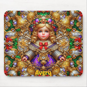 Alfombrilla De Ratón AVERY ~ Vintage muñeca de Navidad ~ Mousepad