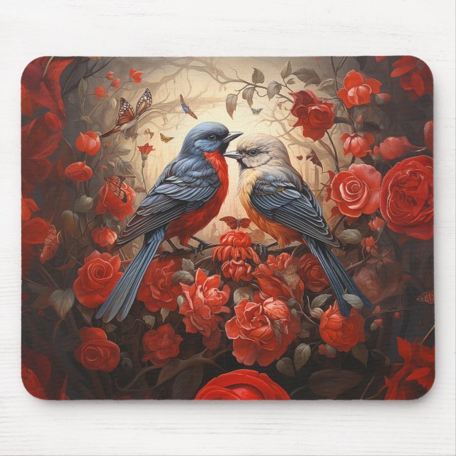 Alfombrilla De Ratón Aves amorosas (Frente)