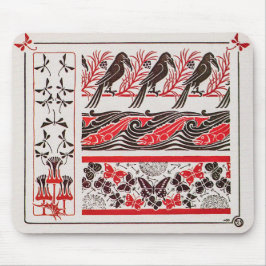 Alfombrilla De Ratón Aves antiguas en Art Nouveau de Maurice Verneuil