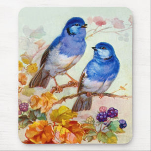 Alfombrilla De Ratón Aves azules