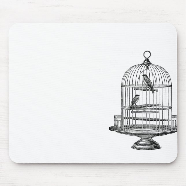 Alfombrilla De Ratón Aves de época con pájaros... mousepad (Frente)