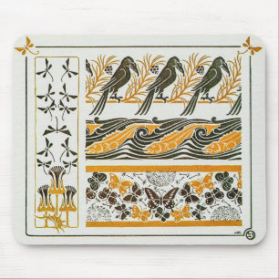 Alfombrilla De Ratón Aves en Art Nouveau de Maurice Verneuil