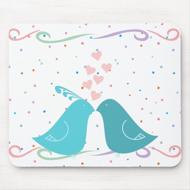 Alfombrilla De Ratón Aves enamoradas (Frente)