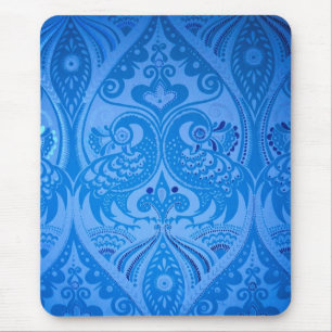 Alfombrilla De Ratón Aves pavos reales orientales azules