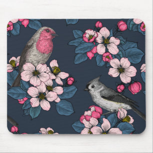 Alfombrilla De Ratón Aves y flores