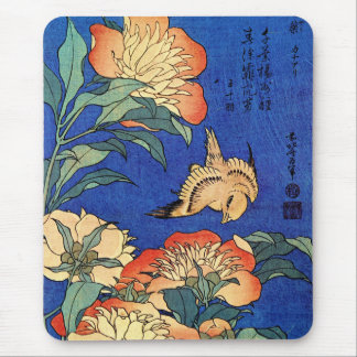 Alfombrilla De Ratón Aves y flores de arte japonesas