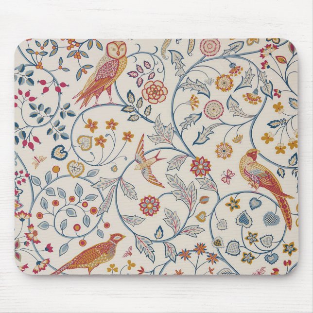 Alfombrilla De Ratón Aves y flores, William Morris (Frente)