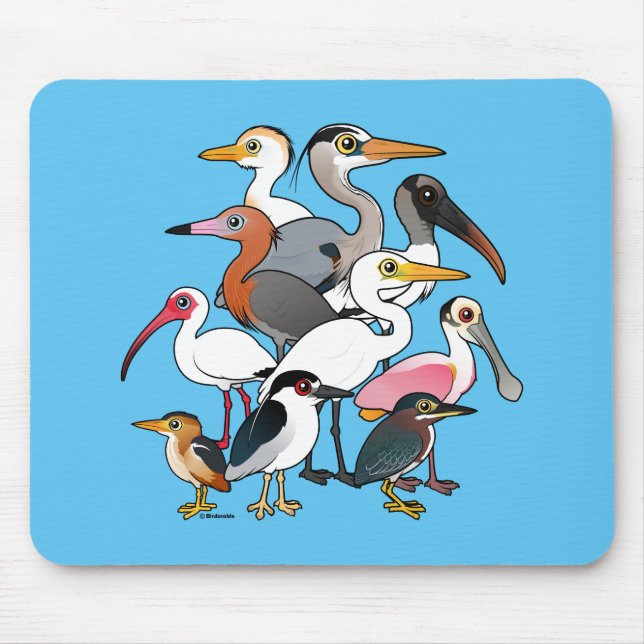 Alfombrilla De Ratón Aves zancudas norteamericanas (Frente)