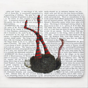 Alfombrilla De Ratón avestruz con piernas a rayas