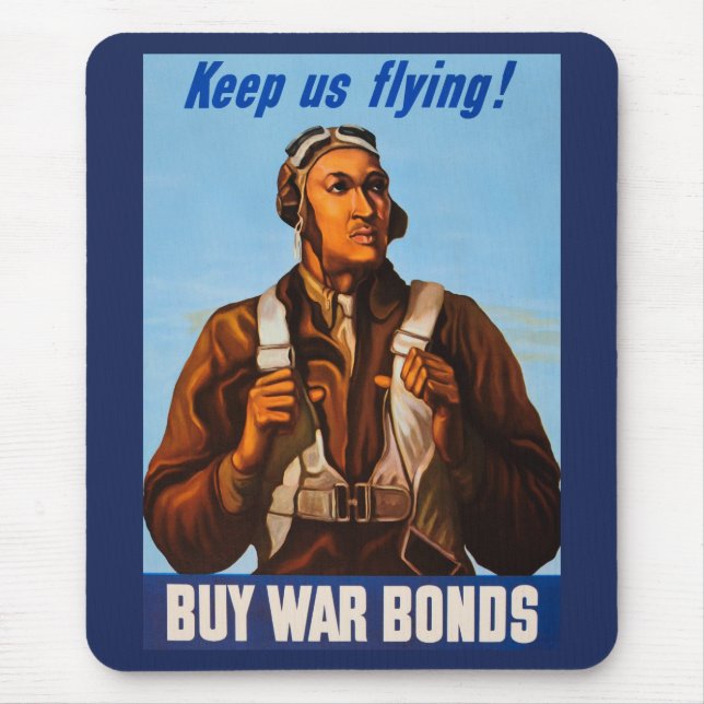 Alfombrilla De Ratón Aviadores afroamericanos luchan contra pilotos de  (Frente)