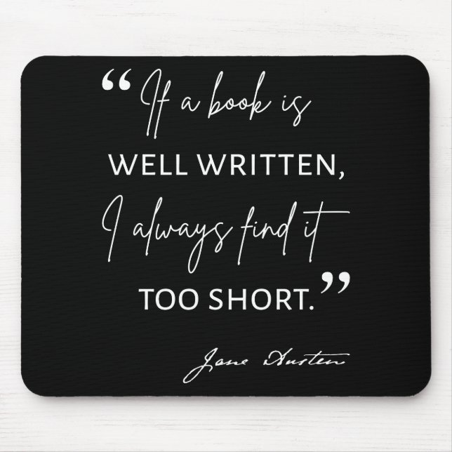 Alfombrilla De Ratón Avid Reader II - Cita de Jane Austen (Frente)