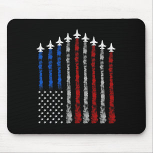 Alfombrilla De Ratón Avión de caza estadounidense bandera 4 de julio pa