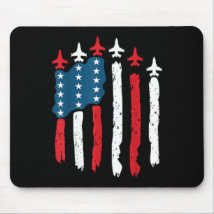 Alfombrilla De Ratón Avión De Combate A Jet Bandera Estadounidense 4 De