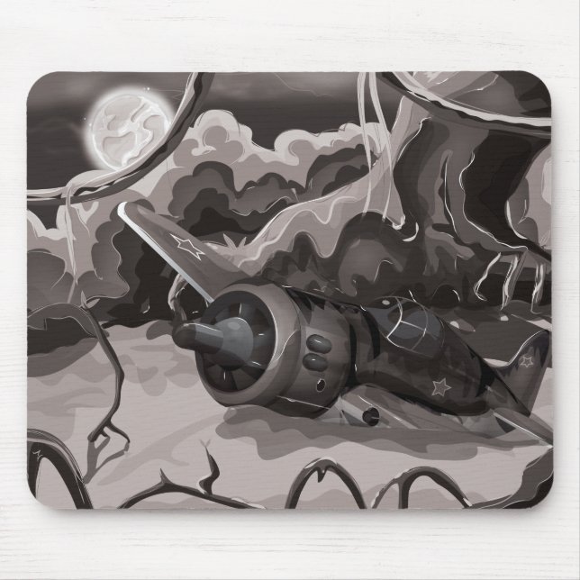 Alfombrilla De Ratón Avión de combate de la guerra mundial caído (Frente)