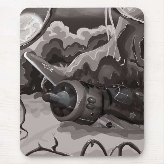 Alfombrilla De Ratón Avión de combate de la guerra mundial caído (Frente)