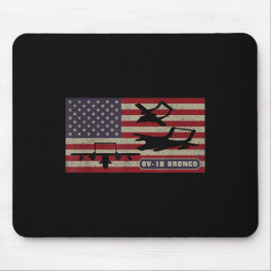 Alfombrilla De Ratón Avión de observación Ov-10 Bronco Bandera American