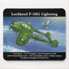 Alfombrilla De Ratón Avión Lightning P-38G Lockheed
