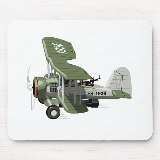 Alfombrilla De Ratón avión retro personalizado (Frente)