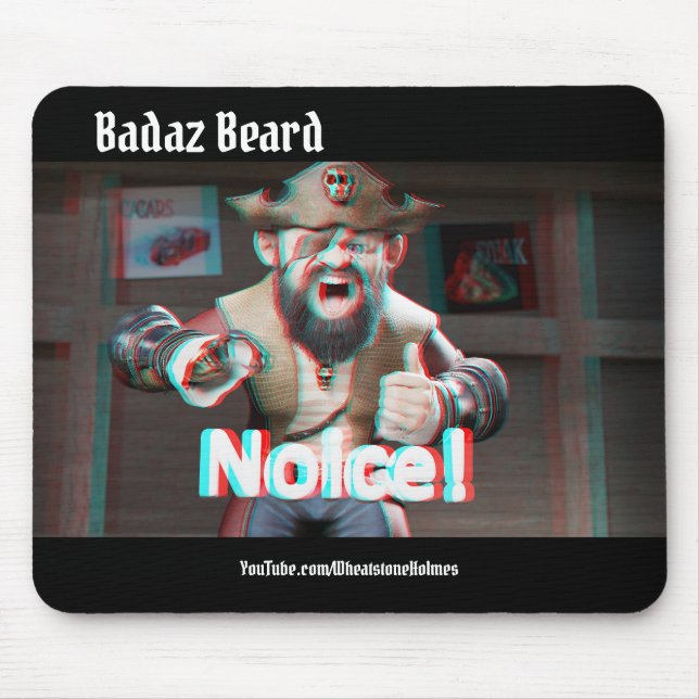 Alfombrilla De Ratón ¡Aviso! Badaz Beard 3D (Frente)