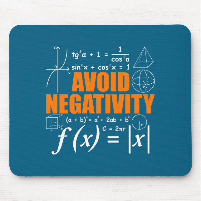 Alfombrilla De Ratón Avoid Negativity Funny Math Mathematician Teacher  (Frente)