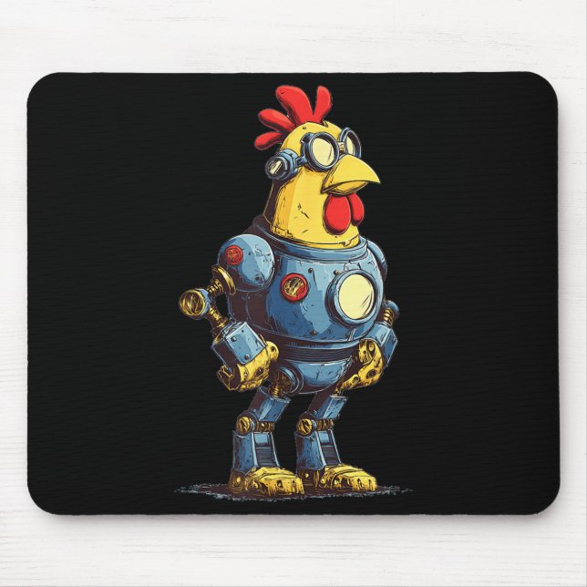 Alfombrilla De Ratón Awesome Chicken Robot For Future Animals Lovers  (Frente)