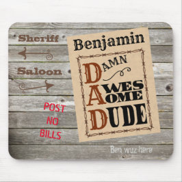 Alfombrilla De Ratón Awesome Dude Nombre Personalizado Temático Occiden