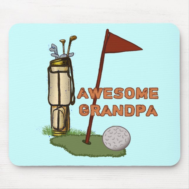Alfombrilla De Ratón Awesome Grandpa Golf (Frente)
