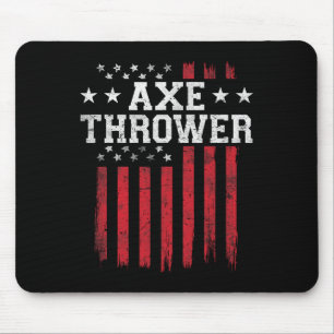 Alfombrilla De Ratón Ax Thrower Orgullosa Bandera Estadounidense Usa Pa