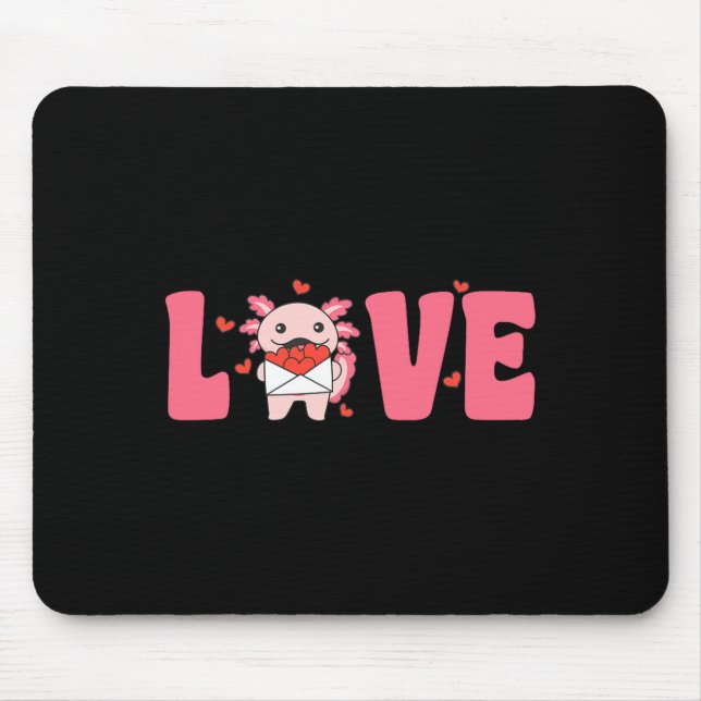 Alfombrilla De Ratón Axolotl Animals With Hearts Love Premium Tri-blend (Frente)