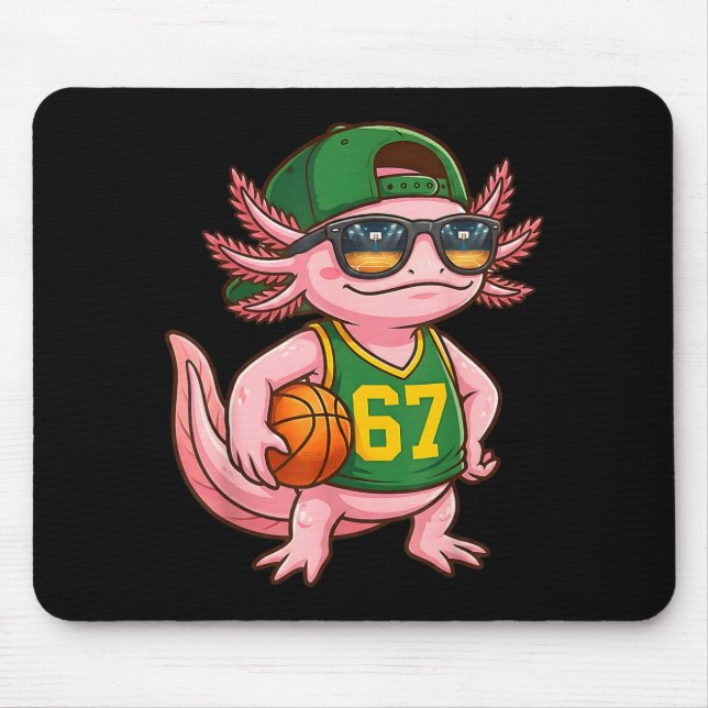 Alfombrilla De Ratón Axolotl Basketball 67 Gen Alpha Slang Srts Men Boy (Frente)