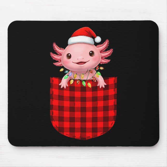 Alfombrilla De Ratón Axolotl Buffalo Red Plaid Cket Christmas Funny Men (Frente)