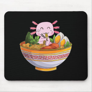 Alfombrilla De Ratón Axolotl Comer fideos Ramen Kawaii Anime Gift Gir