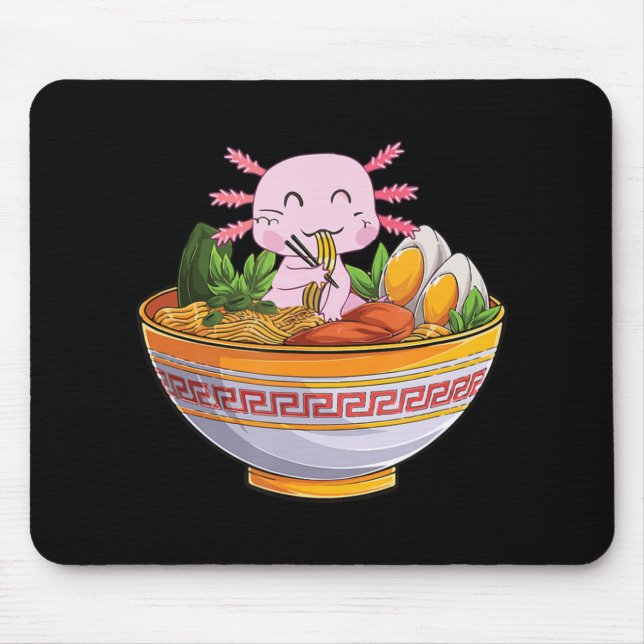 Alfombrilla De Ratón Axolotl Comer fideos Ramen Kawaii Anime Gift Gir (Frente)