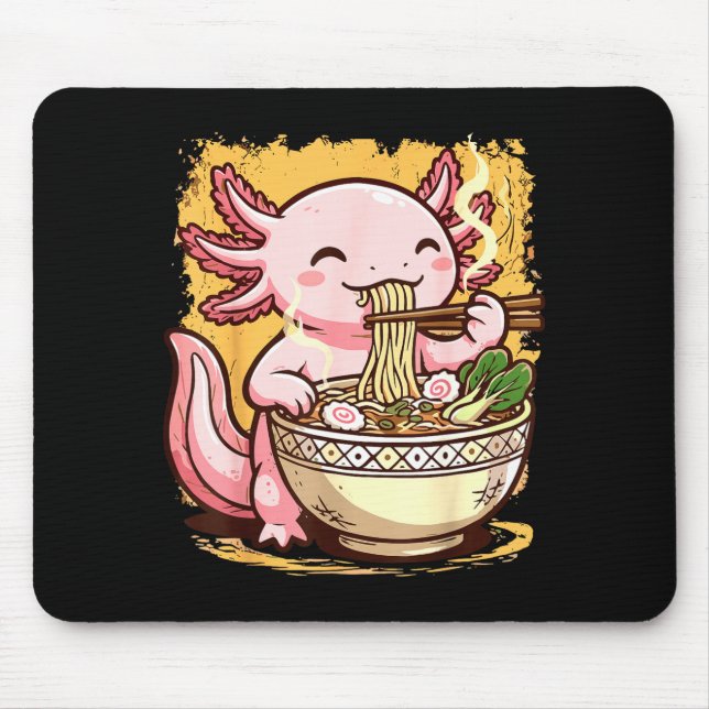 Alfombrilla De Ratón Axolotl Eating Ramen Noodles  (Frente)