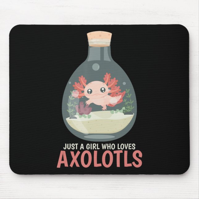 Alfombrilla De Ratón Axolotl Fish Tank Axolotl Preguntas Cuestas Anime  (Frente)