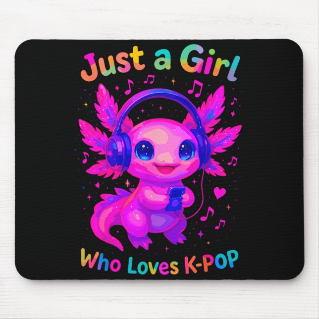 Alfombrilla De Ratón Axolotl Just A Girl Who Loves K-p  (Frente)