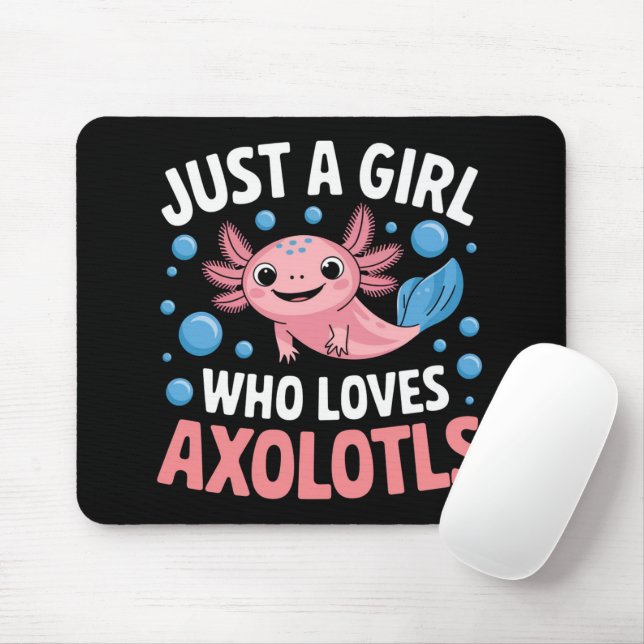 Alfombrilla De Ratón Axolotl Kawaii Es Sólo Un Chica Que Ama A Axolotls (Con ratón)