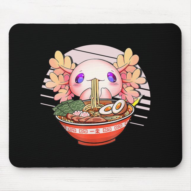Alfombrilla De Ratón Axolotl Ramen Noodles Japoneses Kawaii Anime Otaku (Frente)