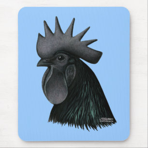 Alfombrilla De Ratón Ayam Cemani Rooster Head