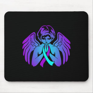 Alfombrilla De Ratón Ayuda de Suicidio Awareness Wings Angel Ribbon Hap