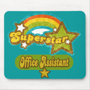 Alfombrilla De Ratón Ayudante de la oficina de la superestrella